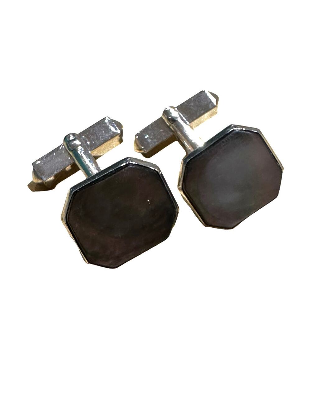 Vintage Grey Mother of Pearl Cuff Links from Swank